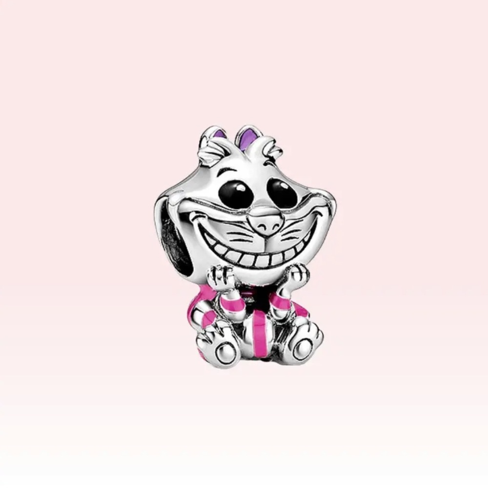 New Sterling Silver 925 Cheshire Cat bracelet charm